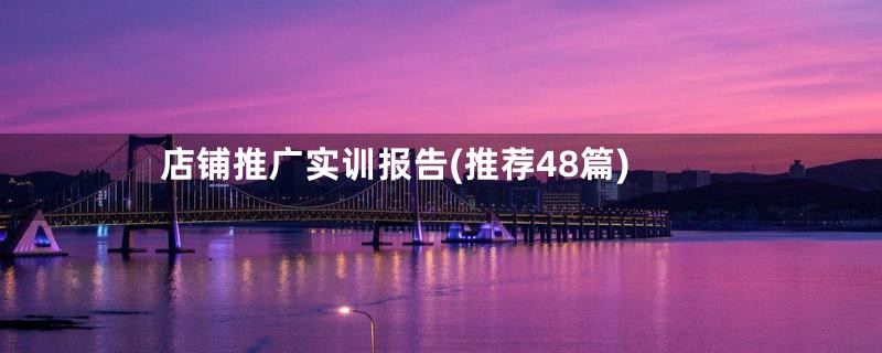 店铺推广实训报告(推荐48篇)