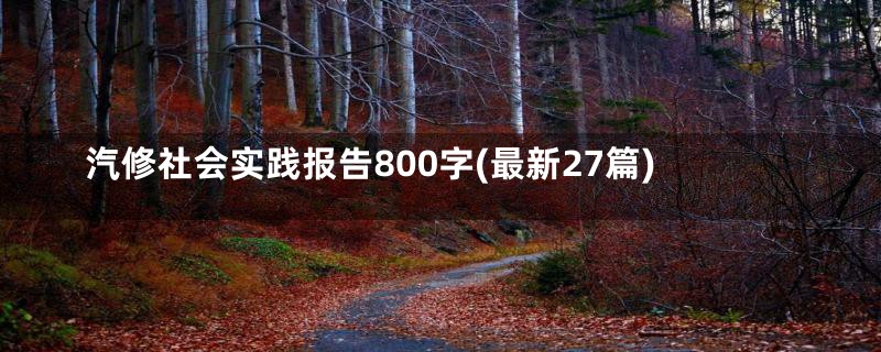 汽修社会实践报告800字(最新27篇)