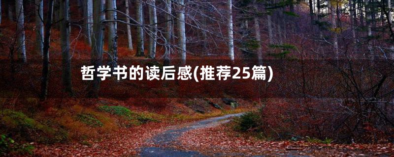 哲学书的读后感(推荐25篇)