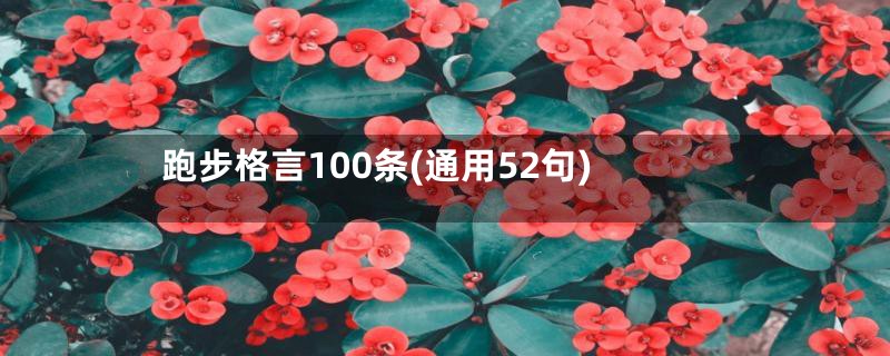 跑步格言100条(通用52句)