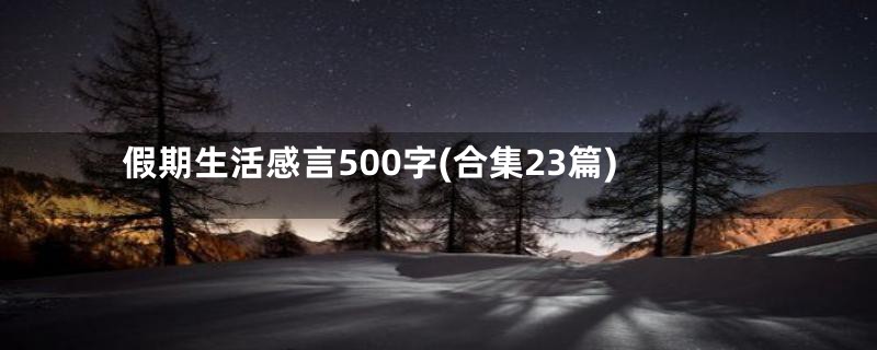 假期生活感言500字(合集23篇)