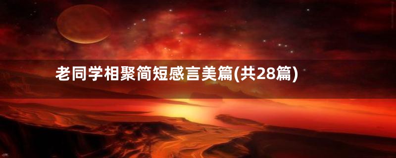 老同学相聚简短感言美篇(共28篇)