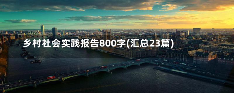 乡村社会实践报告800字(汇总23篇)