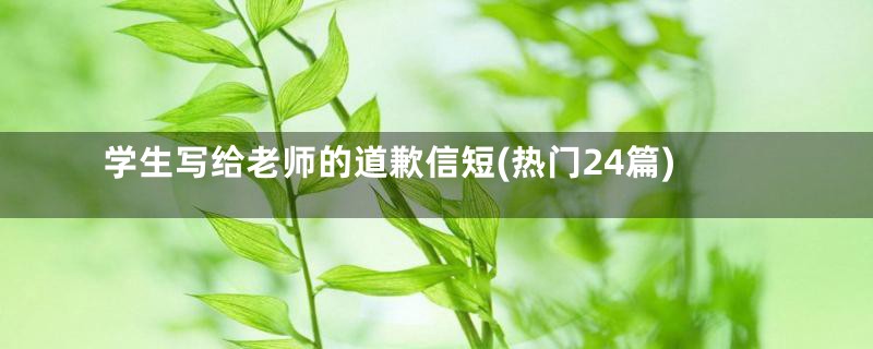 学生写给老师的道歉信短(热门24篇)