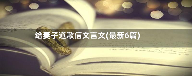 给妻子道歉信文言文(最新6篇)