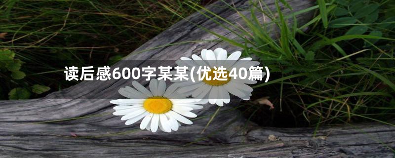 读后感600字某某(优选40篇)