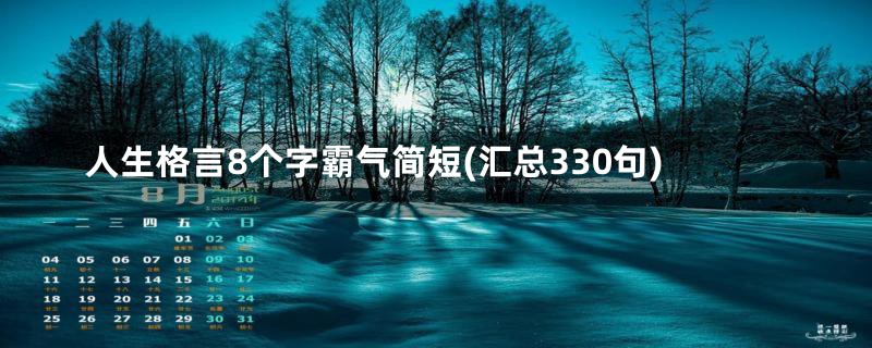 人生格言8个字霸气简短(汇总330句)