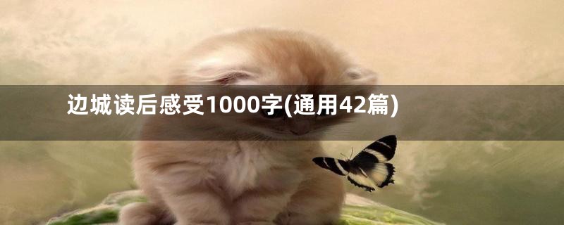 边城读后感受1000字(通用42篇)