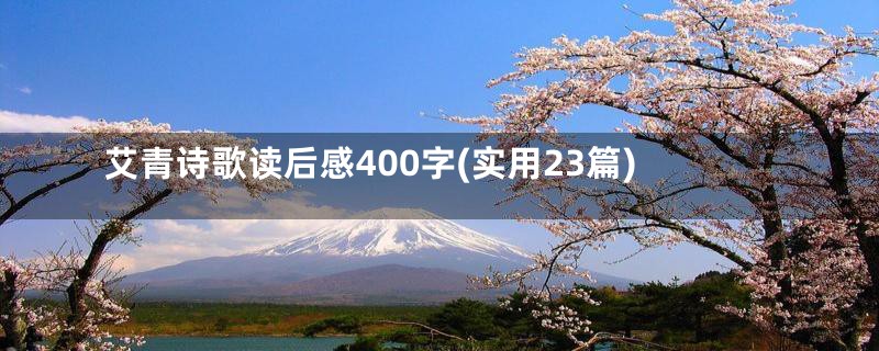 艾青诗歌读后感400字(实用23篇)