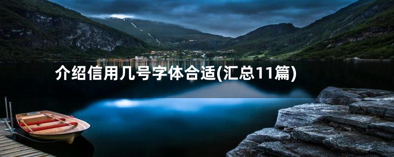 介绍信用几号字体合适(汇总11篇)