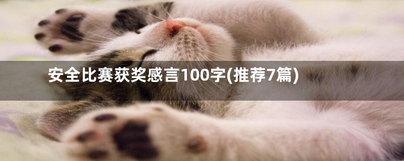 安全比赛获奖感言100字(推荐7篇)