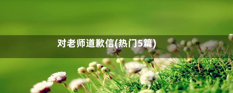 对老师道歉信(热门5篇)