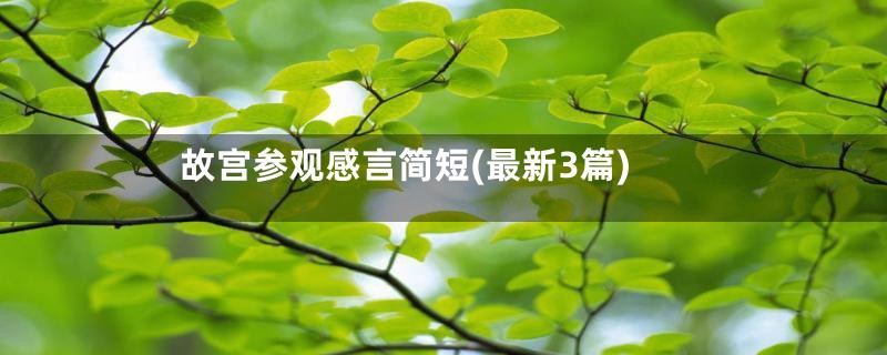 故宫参观感言简短(最新3篇)