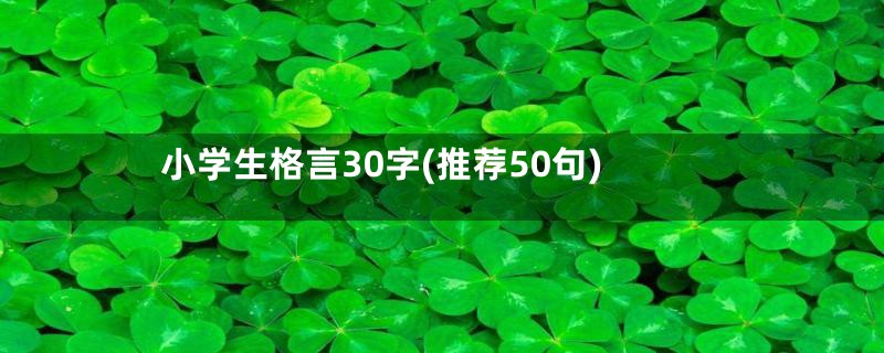 小学生格言30字(推荐50句)