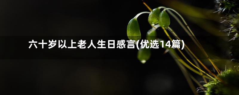 六十岁以上老人生日感言(优选14篇)