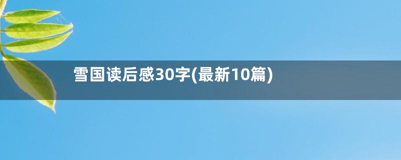 雪国读后感30字(最新10篇)