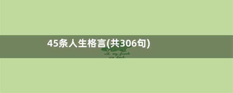 45条人生格言(共306句)