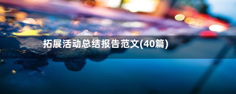 拓展活动总结报告范文(40篇)