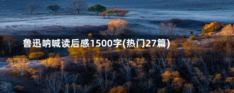 鲁迅呐喊读后感1500字(热门27篇)