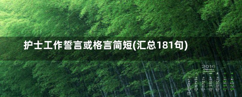 护士工作誓言或格言简短(汇总181句)