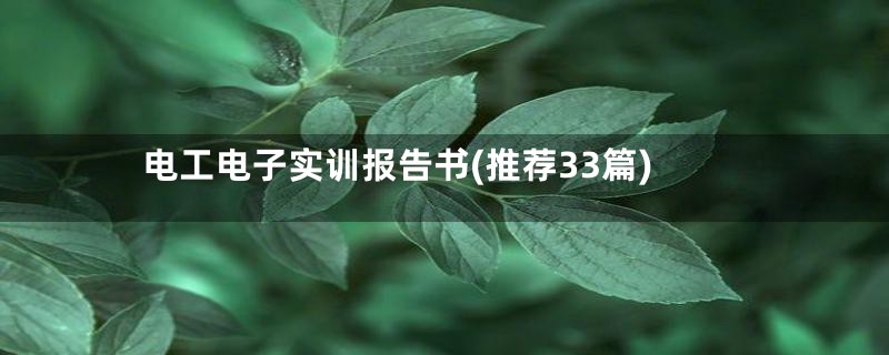 电工电子实训报告书(推荐33篇)