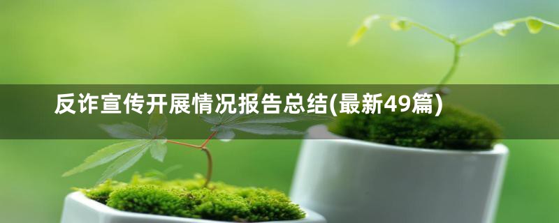 反诈宣传开展情况报告总结(最新49篇)