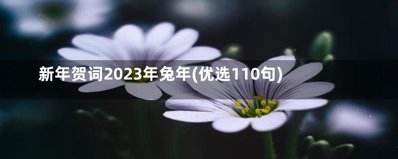 新年贺词2023年兔年(优选110句)