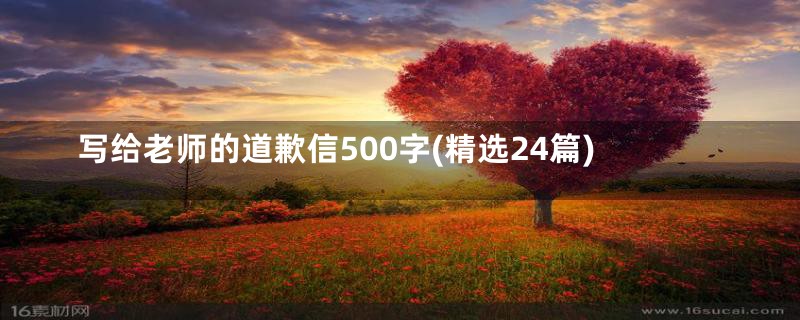 写给老师的道歉信500字(精选24篇)