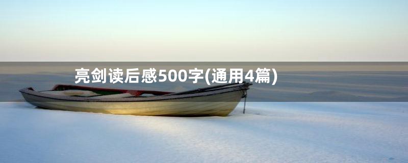 亮剑读后感500字(通用4篇)