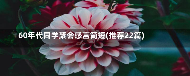 60年代同学聚会感言简短(推荐22篇)