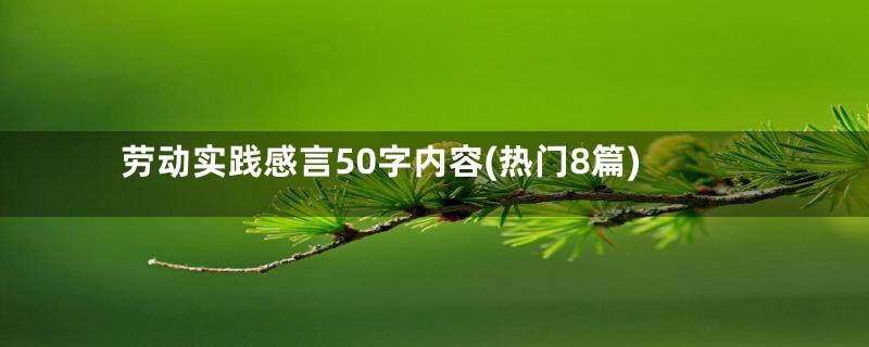 劳动实践感言50字内容(热门8篇)