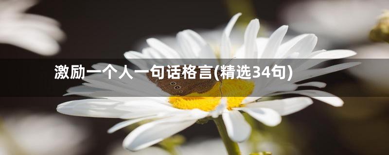 激励一个人一句话格言(精选34句)