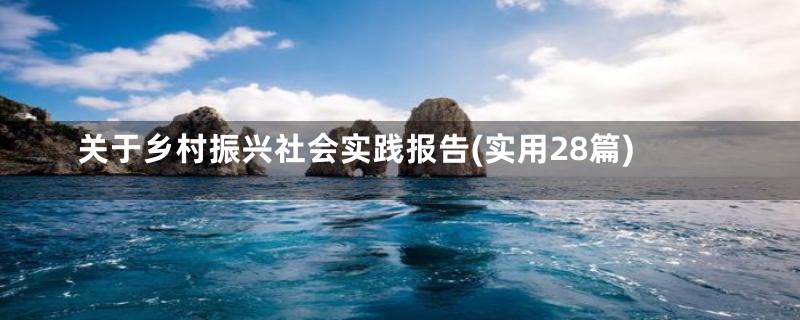 关于乡村振兴社会实践报告(实用28篇)