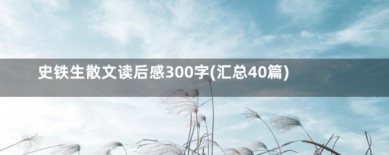 史铁生散文读后感300字(汇总40篇)