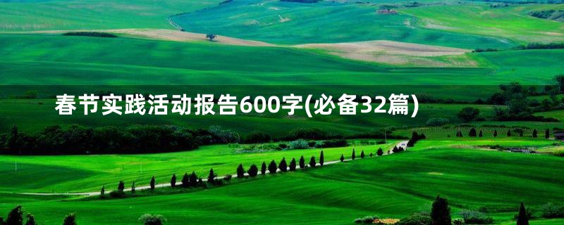 春节实践活动报告600字(必备32篇)