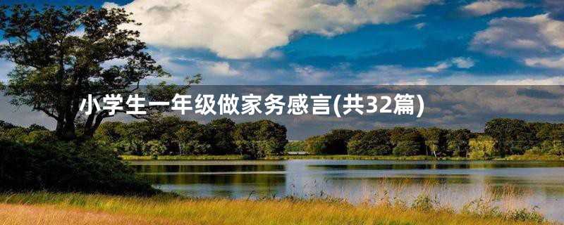 小学生一年级做家务感言(共32篇)