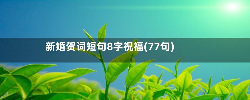 新婚贺词短句8字祝福(77句)