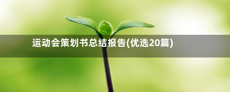 运动会策划书总结报告(优选20篇)