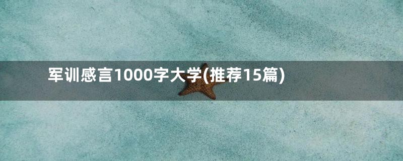 军训感言1000字大学(推荐15篇)