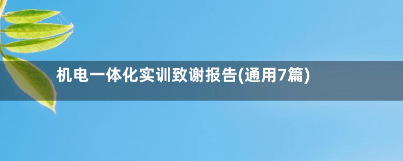 机电一体化实训致谢报告(通用7篇)