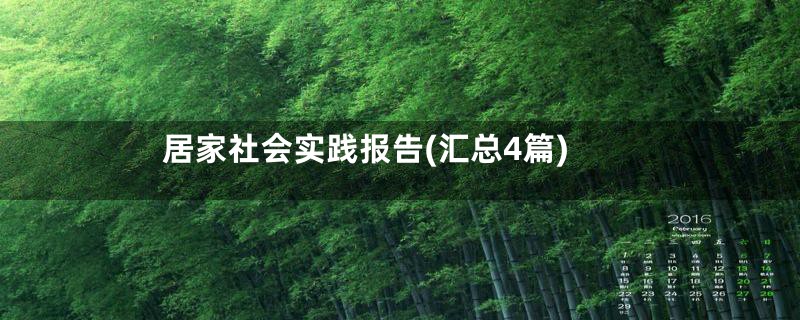 居家社会实践报告(汇总4篇)