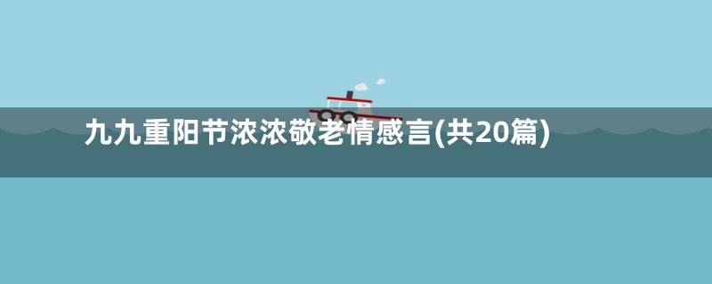 九九重阳节浓浓敬老情感言(共20篇)