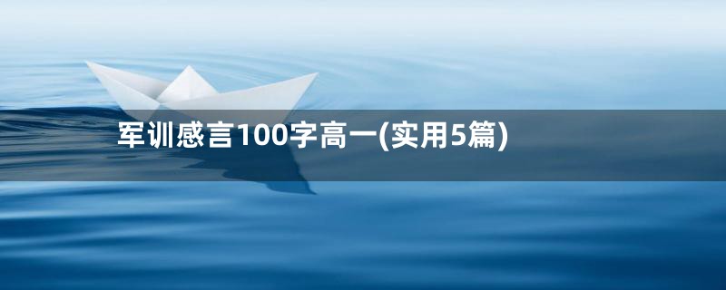 军训感言100字高一(实用5篇)