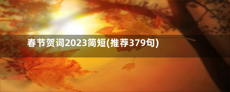 春节贺词2023简短(推荐379句)