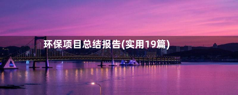 环保项目总结报告(实用19篇)