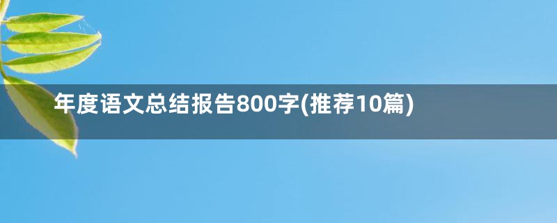 年度语文总结报告800字(推荐10篇)