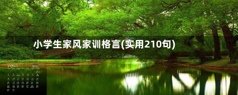 小学生家风家训格言(实用210句)