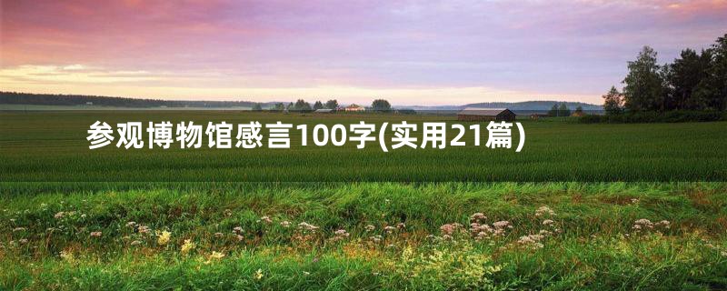 参观博物馆感言100字(实用21篇)