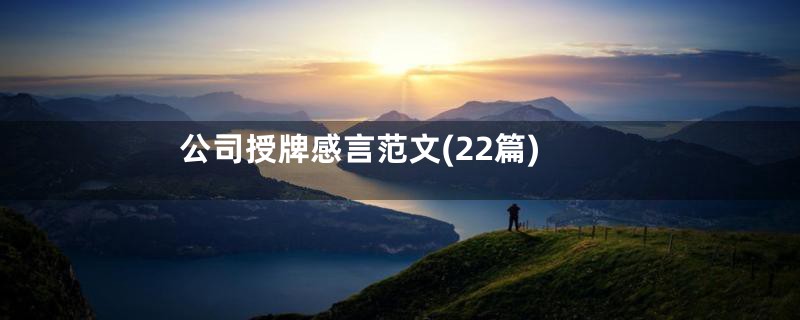 公司授牌感言范文(22篇)