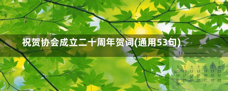 祝贺协会成立二十周年贺词(通用53句)